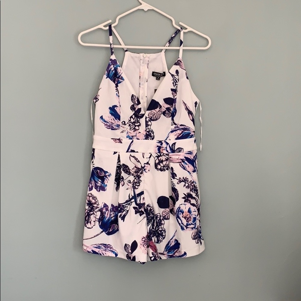 Floral Zip Up Romper